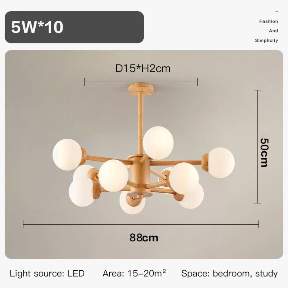 Lustre Nordique Moderne Led avec Boules de Verre - Lumiine