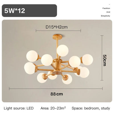 Lustre Nordique Moderne Led avec Boules de Verre - Lumiine