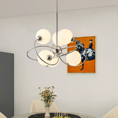 Lustre Nordique Rétro Bauhaus en Métal et Verre - Lumiine