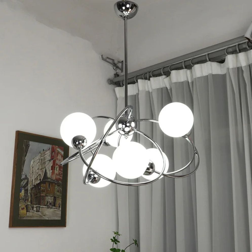 Lustre Nordique Rétro Bauhaus en Métal et Verre - Lumiine