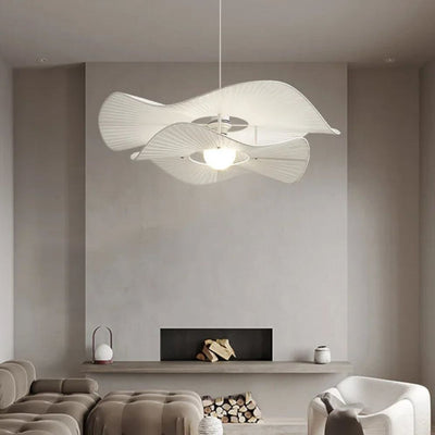 Lustre Nordique Simple Wabi Sabi en Tissu Led Loft - Lumiine
