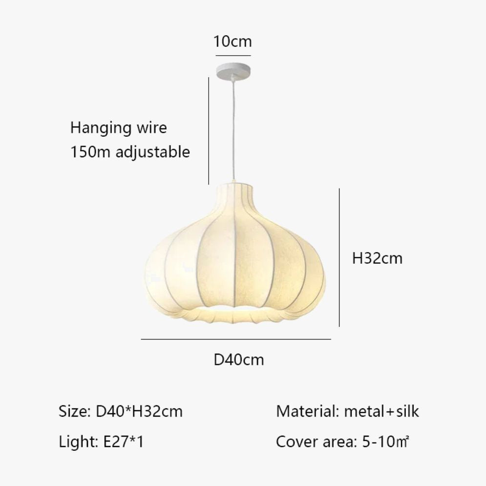 Lustre Nordique Simple Wabi Sabi en Soie Led Loft