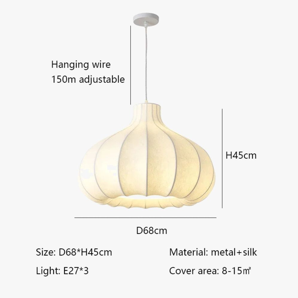 Lustre Nordique Simple Wabi Sabi en Soie Led Loft