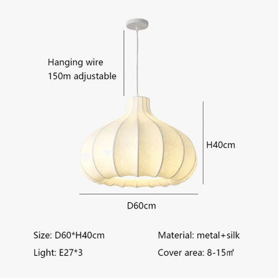 Lustre Nordique Simple Wabi Sabi en Soie Led Loft