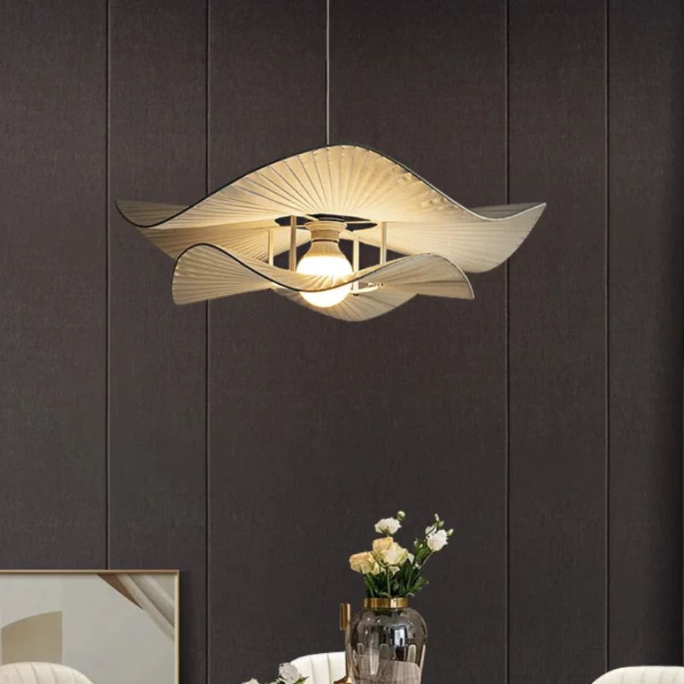 Lustre Nordique Simple Wabi Sabi en Tissu Led Loft - Lumiine