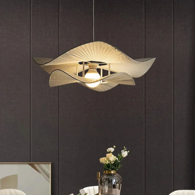 Lustre Nordique Simple Wabi Sabi en Tissu Led Loft - Lumiine
