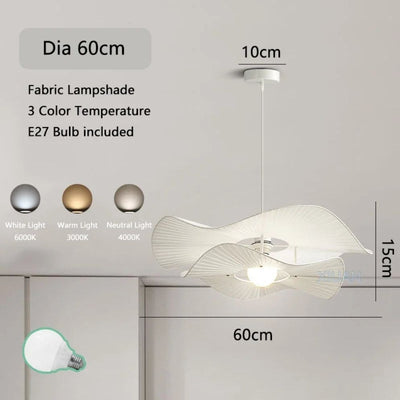 Lustre Nordique Simple Wabi Sabi en Tissu Led Loft - Lumiine