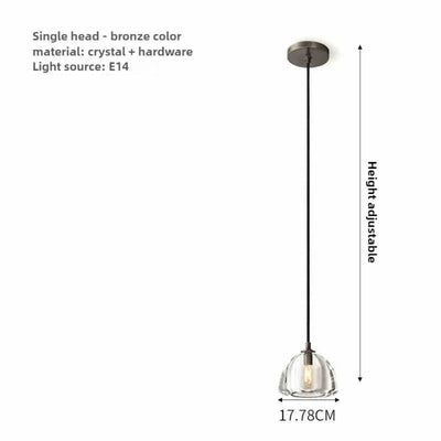 Lustre Post Moderne Rond de Lumière Cristal Acier Inoxydable - Lumiine