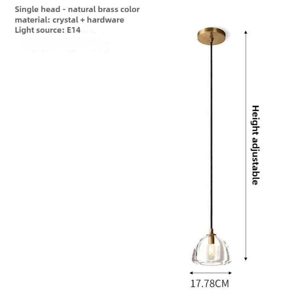 Lustre Post Moderne Rond de Lumière Cristal Acier Inoxydable - Lumiine