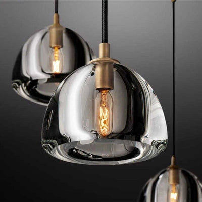 Lustre Post Moderne Rond de Lumière Cristal Acier Inoxydable - Lumiine