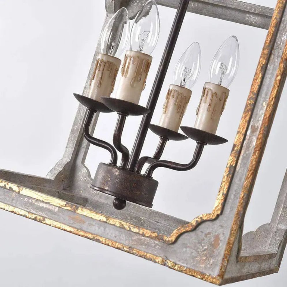 Lustre Rétro Américain en Bois Restaurant Cuisine - Lumiine