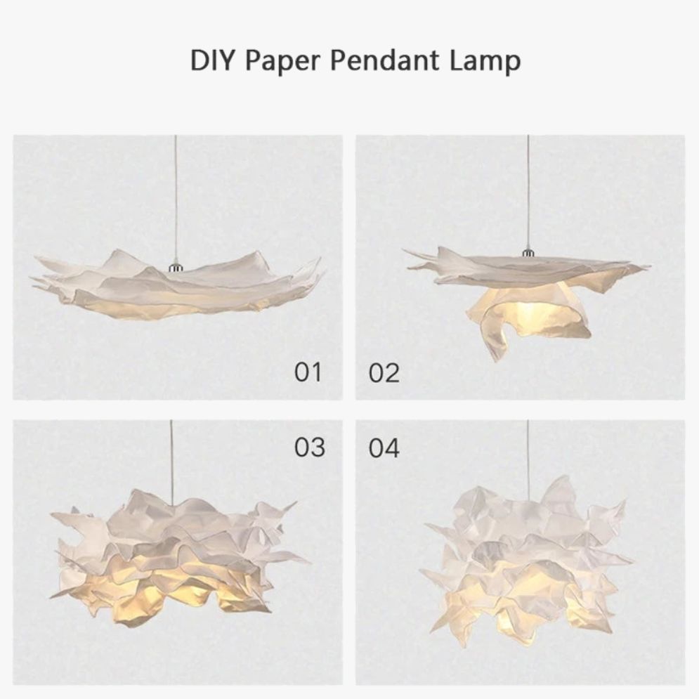 Lustre Rétro en Papier Pétale pour Décoration Intérieure - Lumiine