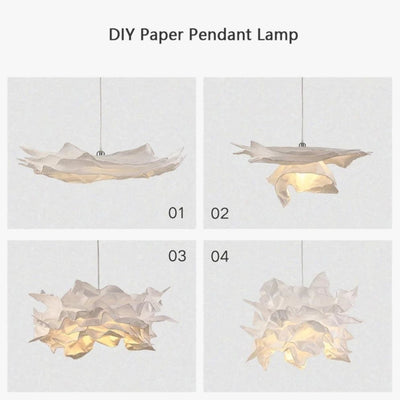 Lustre Rétro en Papier Pétale pour Décoration Intérieure - Lumiine