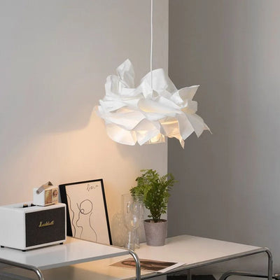 Lustre Rétro en Papier Pétale pour Décoration Intérieure - Lumiine