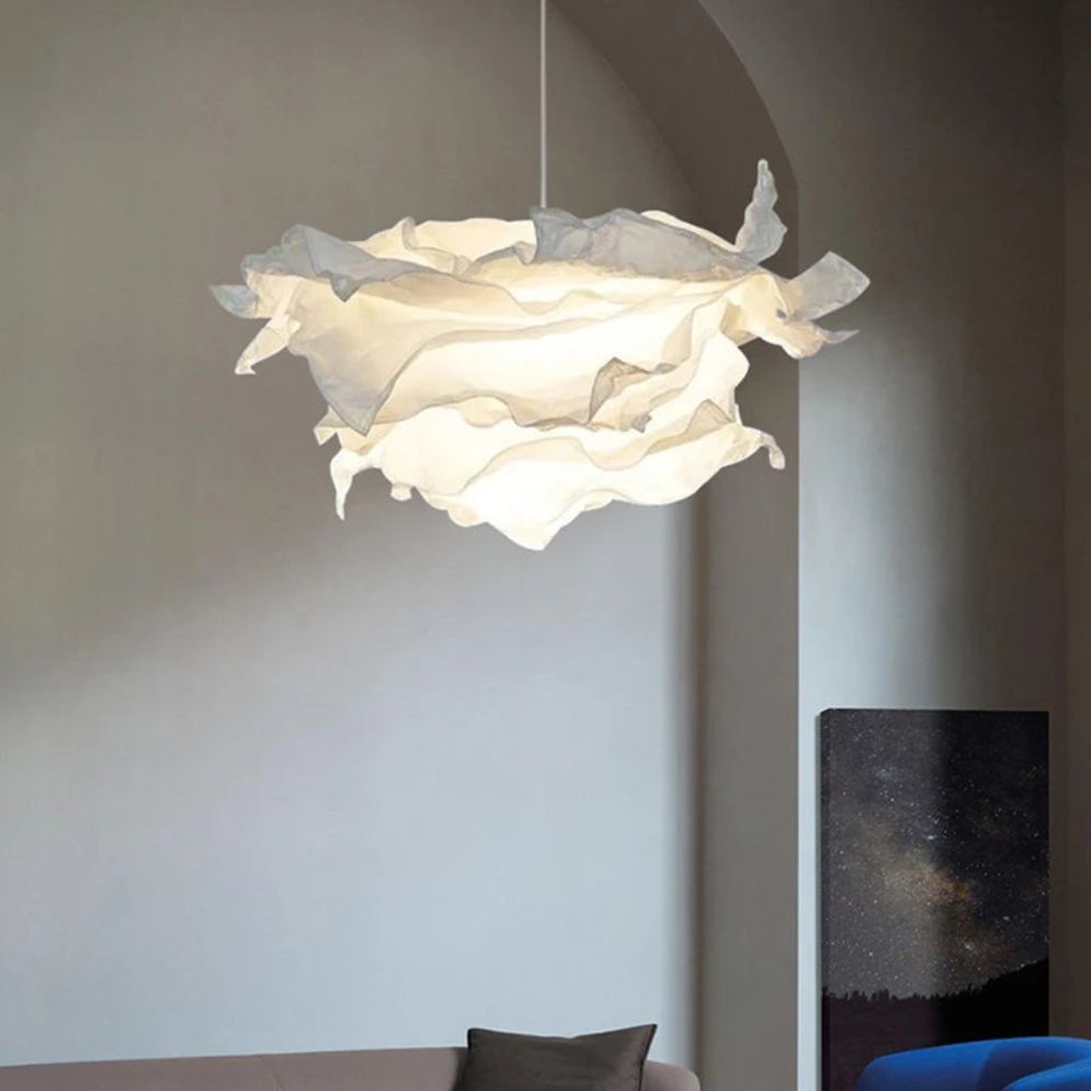 Lustre Rétro en Papier Pétale pour Décoration Intérieure - Lumiine