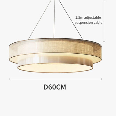 Lustre Rond en Tissu Style Wabi Sabi - Lumiine
