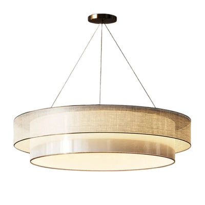 Lustre Rond en Tissu Style Wabi Sabi - Lumiine

