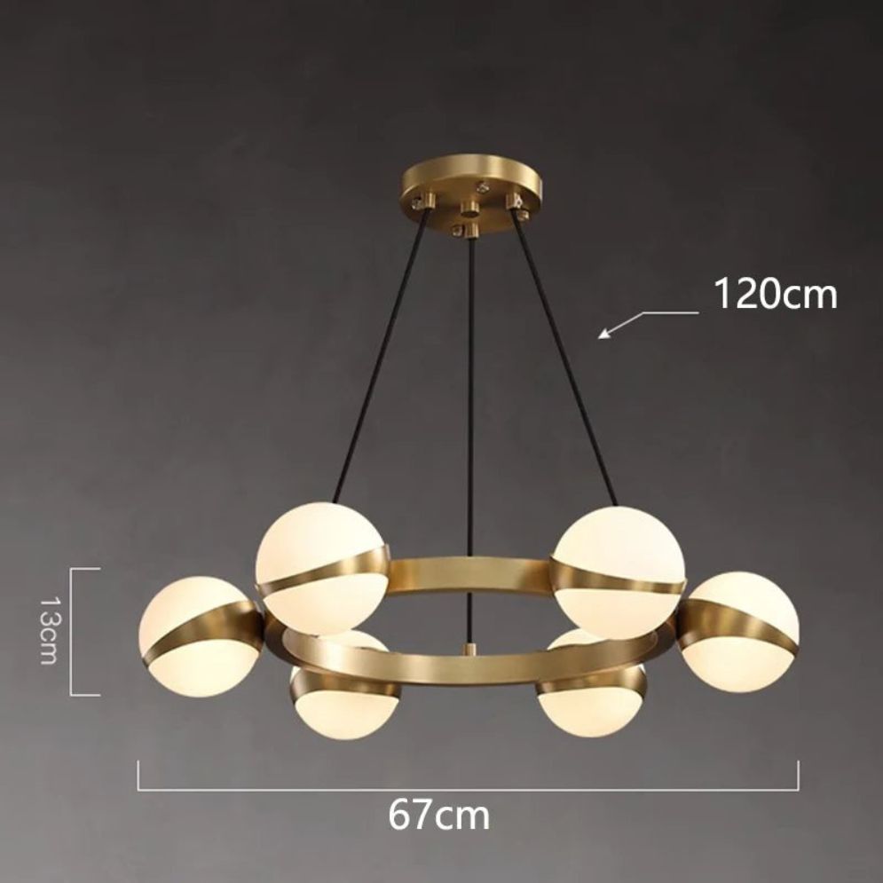 Lustre Rond en Verre et en Métal à LED - Lumiine