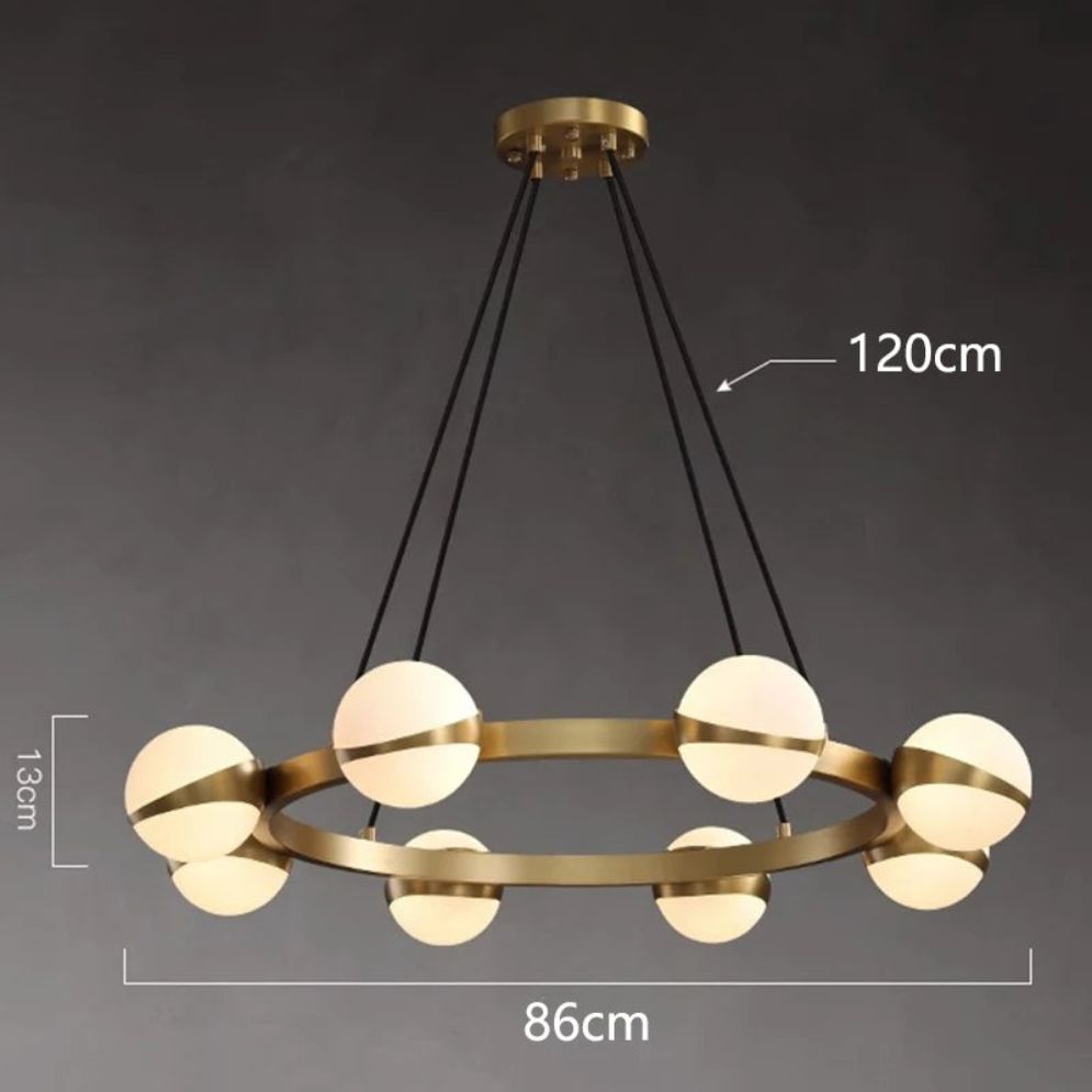 Lustre Rond en Verre et en Métal à LED - Lumiine