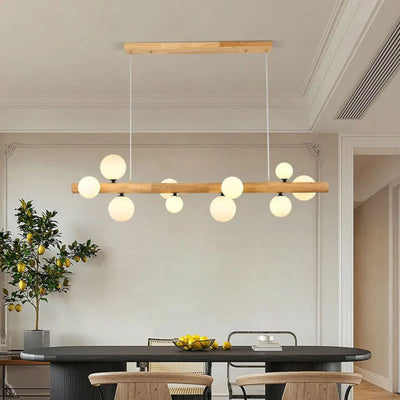 Lustre Rustique Led en Bois Style Country - Lumiine