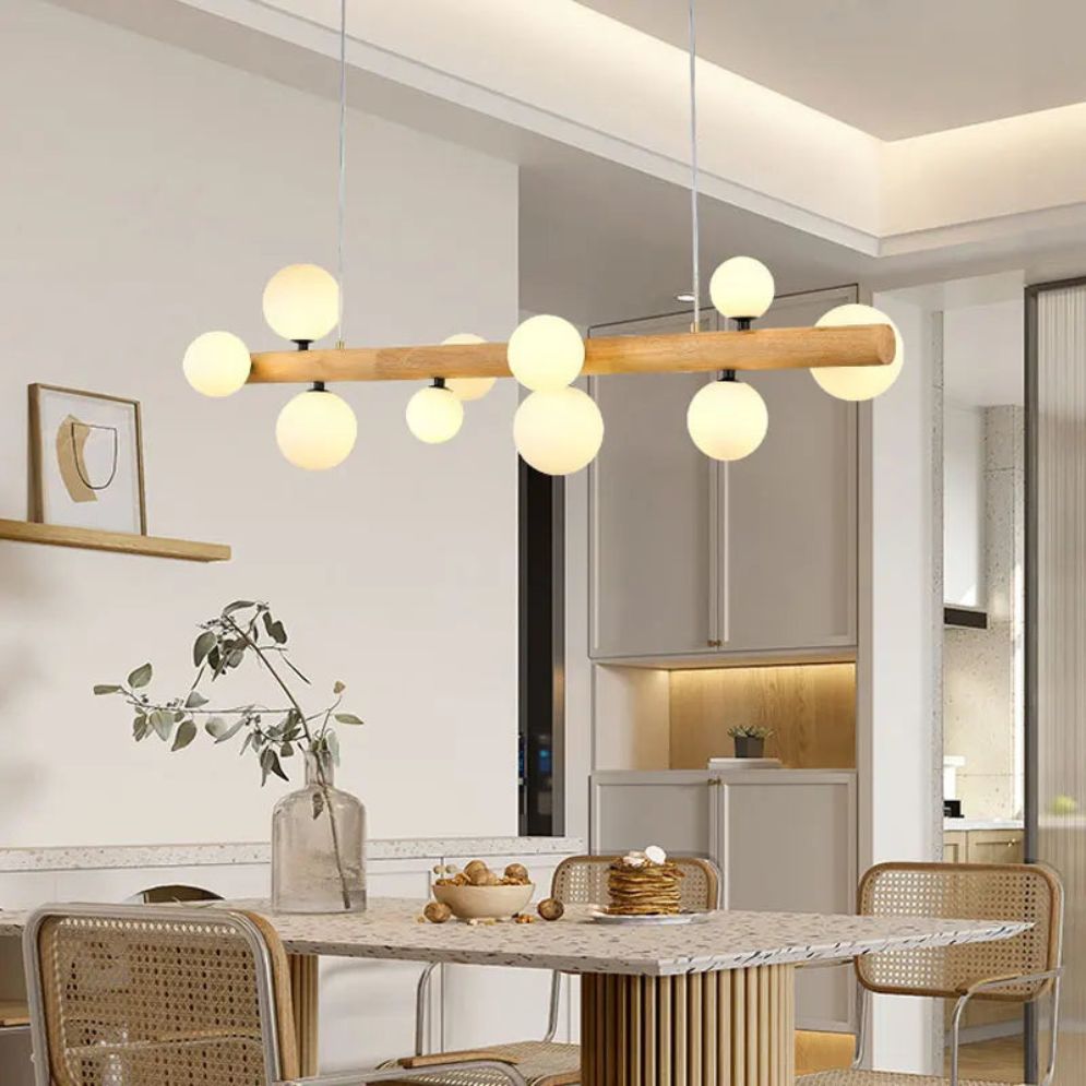Lustre Rustique Led en Bois Style Country - Lumiine