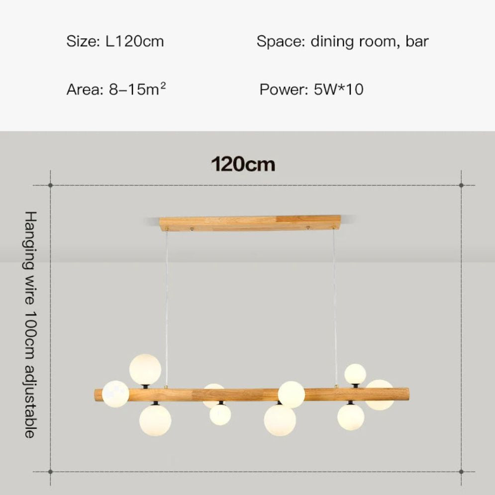 Lustre Rustique Led en Bois Style Country - Lumiine