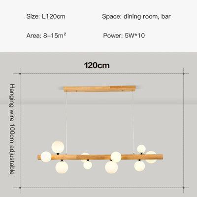 Lustre Rustique Led en Bois Style Country - Lumiine