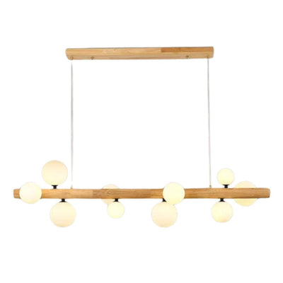 Lustre Rustique Led en Bois Style Country - Lumiine