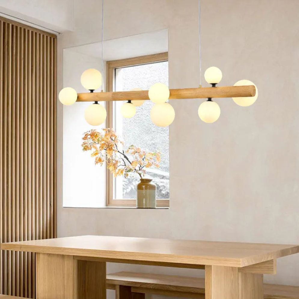 Lustre Rustique Led en Bois Style Country - Lumiine