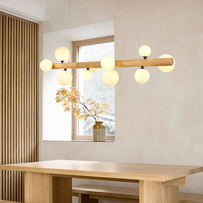 Lustre Rustique Led en Bois Style Country - Lumiine