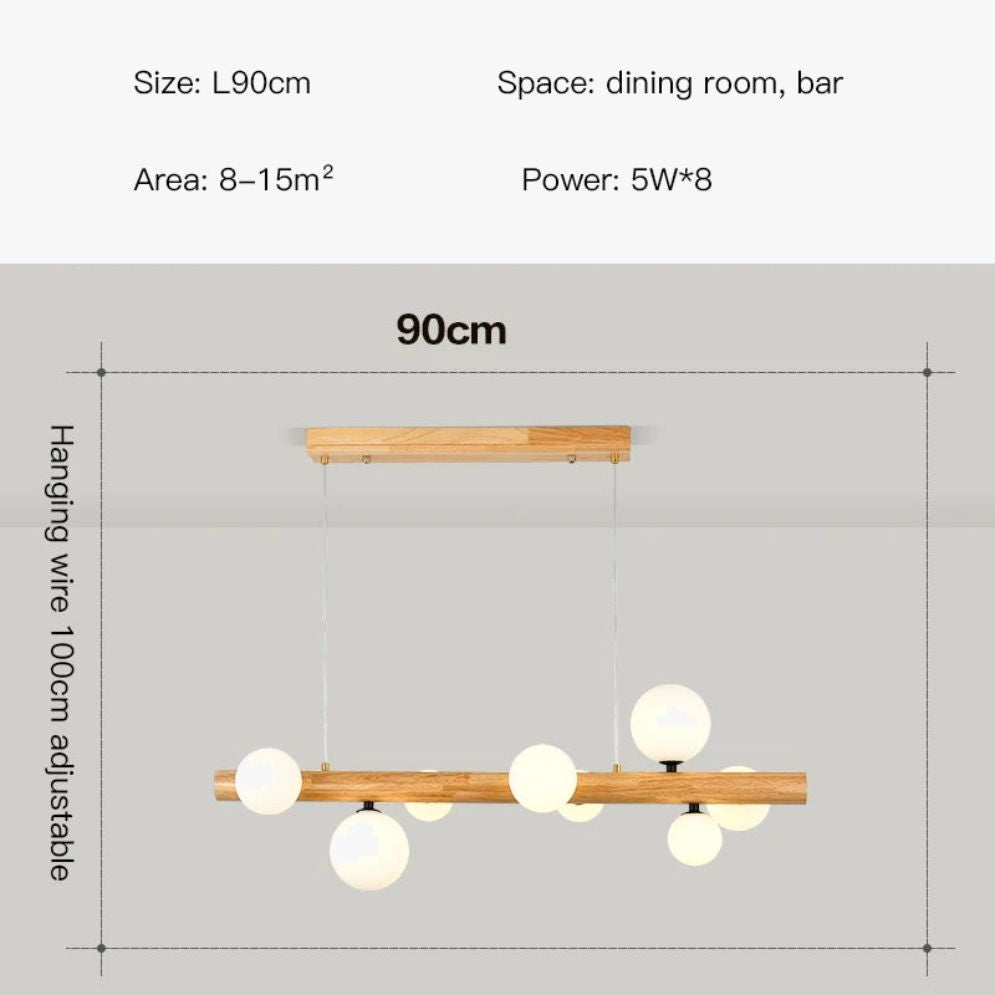 Lustre Rustique Led en Bois Style Country - Lumiine