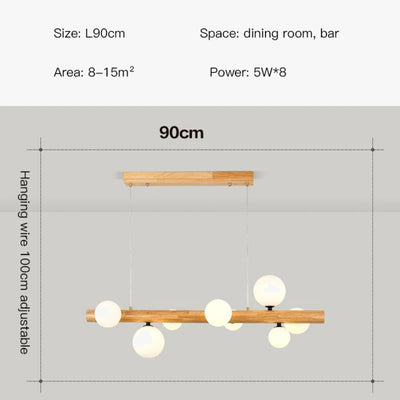 Lustre Rustique Led en Bois Style Country - Lumiine