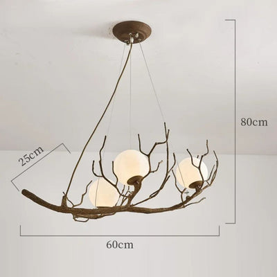 Lustre Sandyha Firefly LED Design Branche d'arbre Pendentif Éclairage
