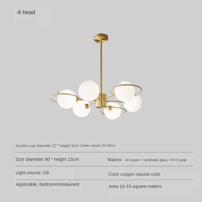 Lustre Scandinave 6 ou 8 ou 10 Lumières LED Design Moderne - Lumiine