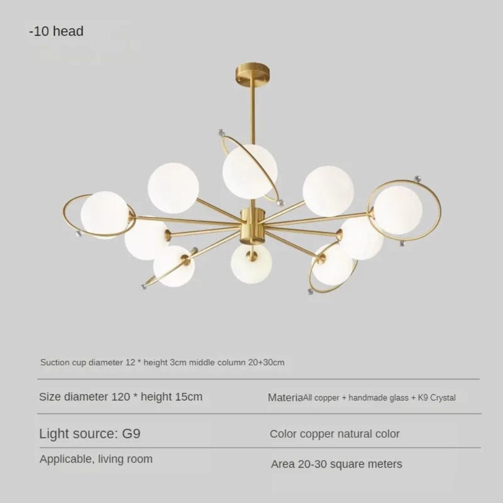 Lustre Scandinave 6 ou 8 ou 10 Lumières LED Design Moderne - Lumiine