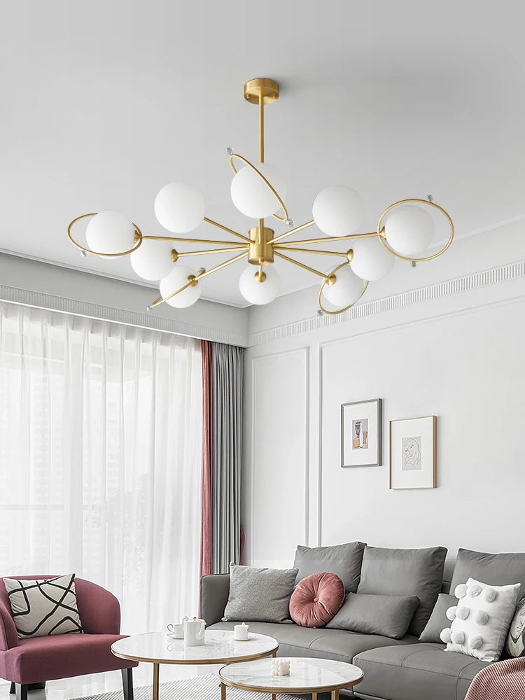 Lustre Scandinave 6 ou 8 ou 10 Lumières LED Design Moderne - Lumiine