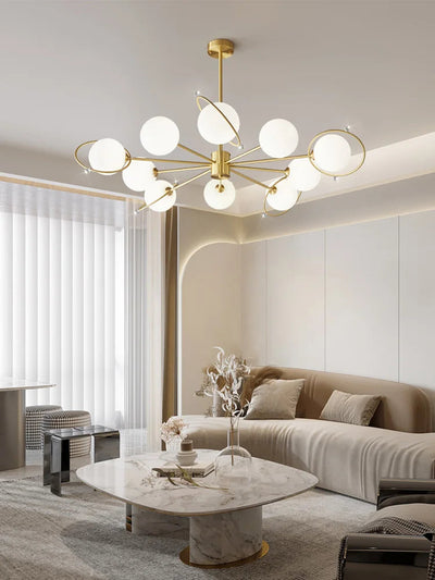 Lustre Scandinave 6 ou 8 ou 10 Lumières LED Design Moderne - Lumiine