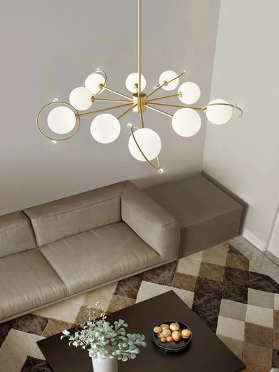 Lustre Scandinave 6 ou 8 ou 10 Lumières LED Design Moderne - Lumiine