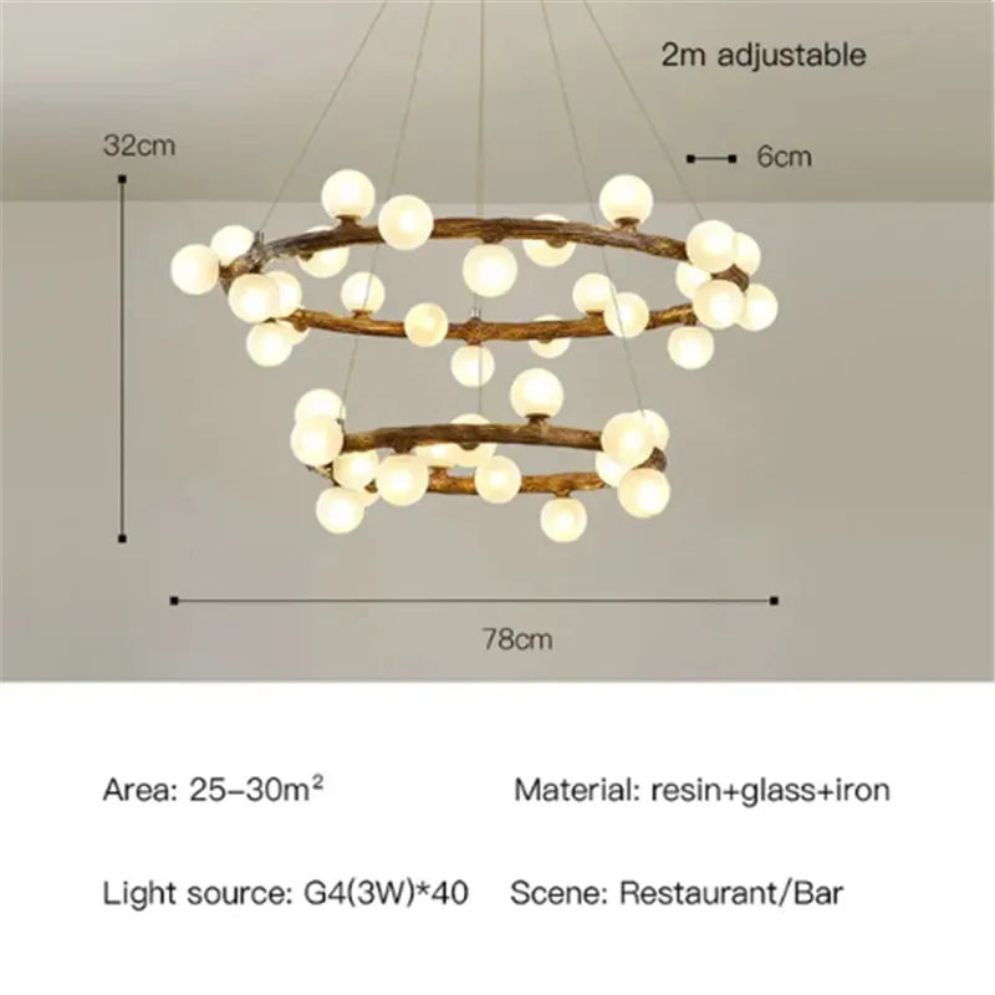 Lustre Suspendu Design Rétro avec Éclairage LED Décoratif