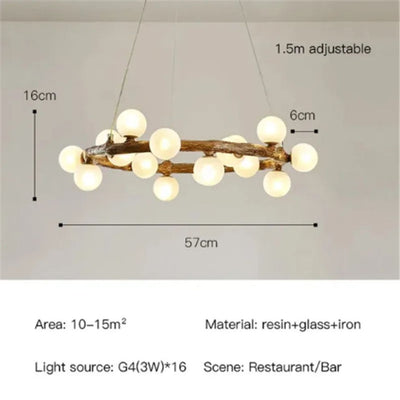 Lustre Suspendu Design Rétro avec Éclairage LED Décoratif