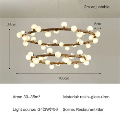 Lustre Suspendu Design Rétro avec Éclairage LED Décoratif