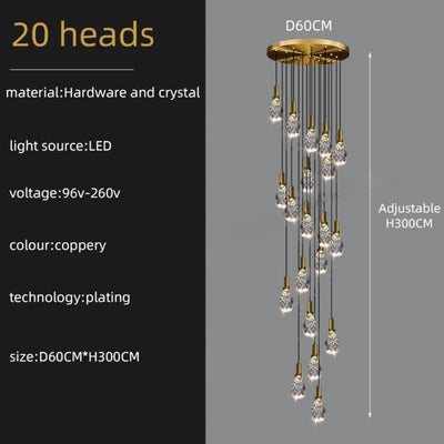 Lustre Suspendu Led Design Nordique Spirale Intensité Variable - Lumiine