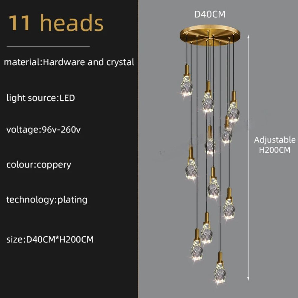 Lustre Suspendu Led Design Nordique Spirale Intensité Variable - Lumiine