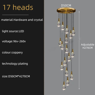 Lustre Suspendu Led Design Nordique Spirale Intensité Variable - Lumiine