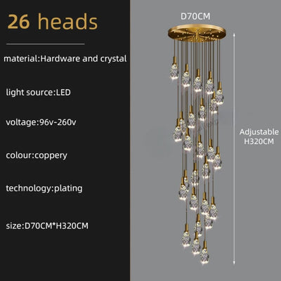 Lustre Suspendu Led Design Nordique Spirale Intensité Variable - Lumiine