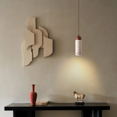 Lustre Suspendu Led Rétro avec Pierre Naturelle Vintage