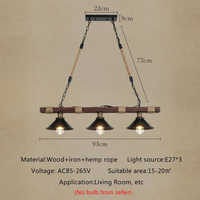Lustre Suspendu Vintage en Corde de Cuisine Industriel Rétro Loft - Lumiine