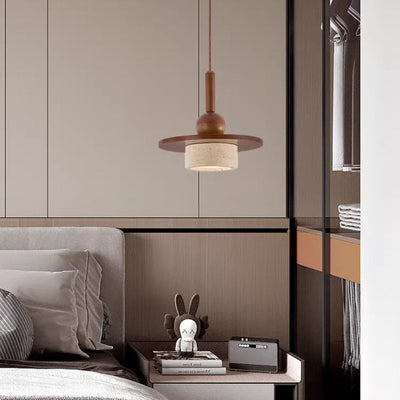 Lustre Suspendu Vintage en Pierre Naturelle avec Led - Lumiine