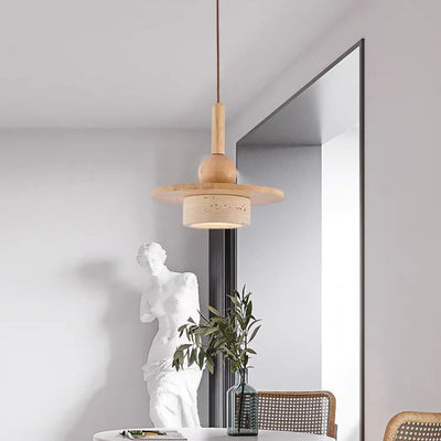 Lustre Suspendu Vintage en Pierre Naturelle avec Led - Lumiine