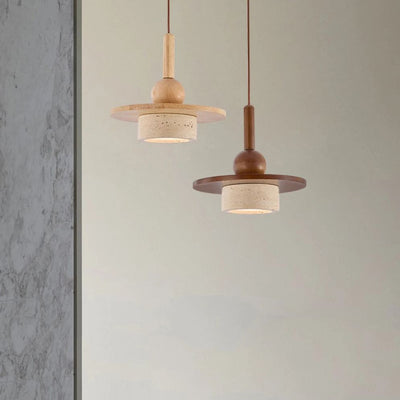 Lustre Suspendu Vintage en Pierre Naturelle avec Led - Lumiine